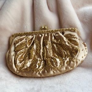 Gold Beaded Clutch